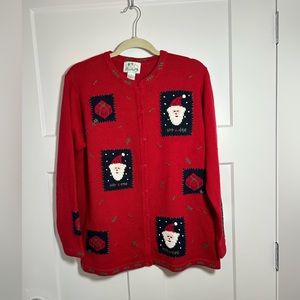Vintage holiday/winter cardigan sweater, size medium fits like cozy large